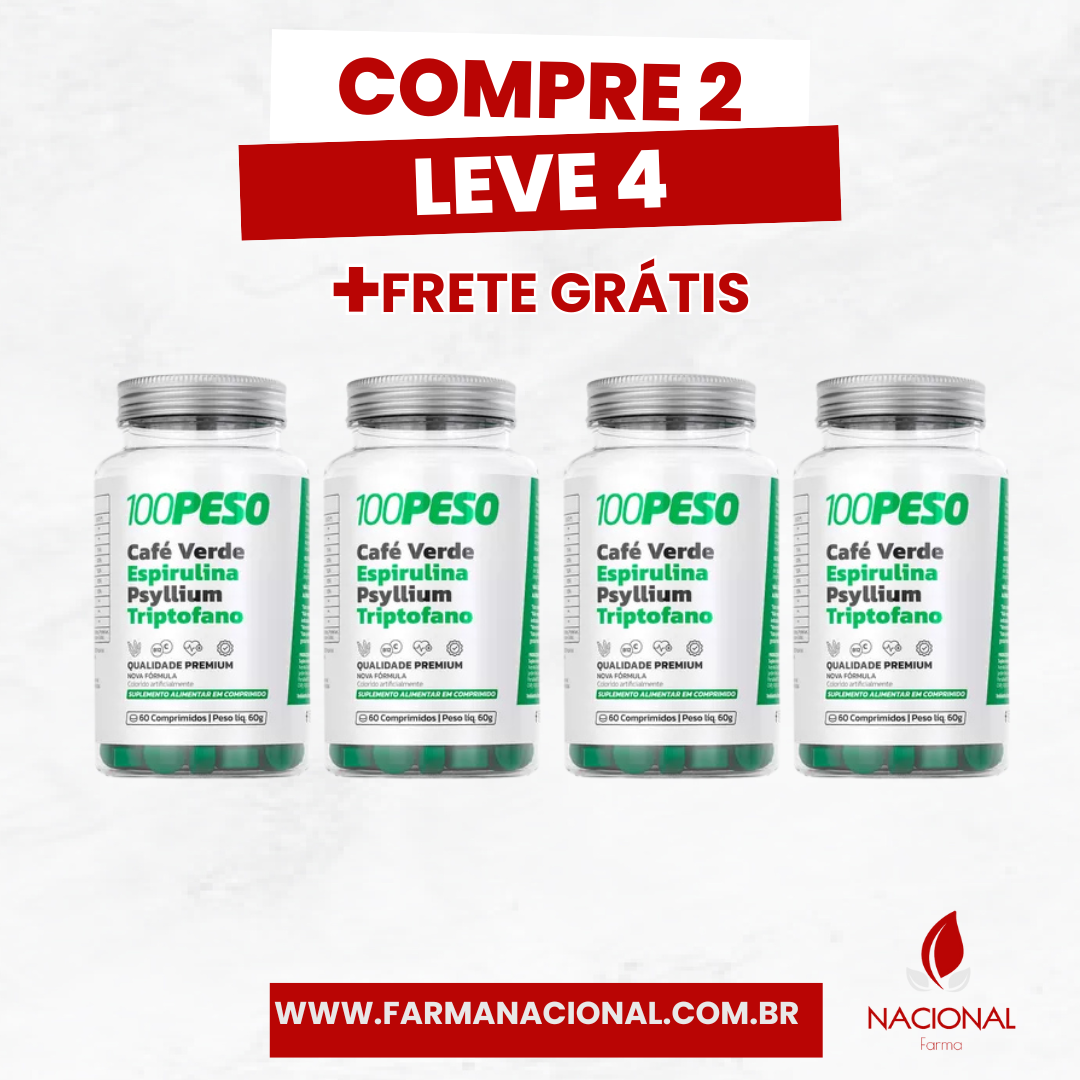 100 Peso – Emagrecimento Saudável e Controle do Peso - Compre 1 Leve 2